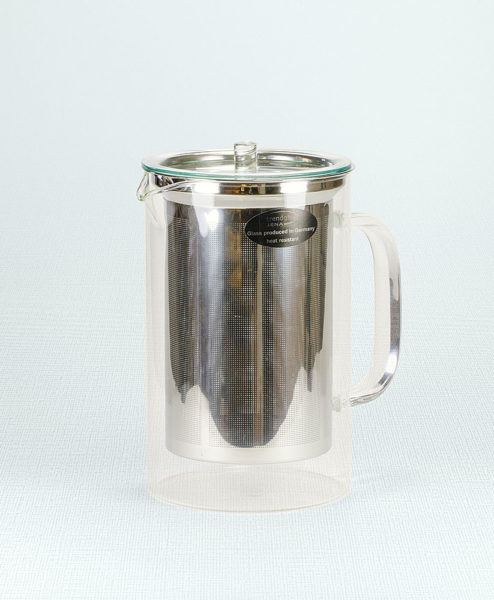 Glaskanne mit Edelstahlfilter Volumen 1,2l
